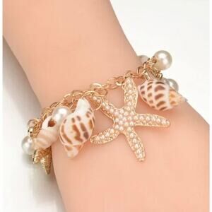 Sea Shell Bracelet Anklet Starfish Seashell Gold AP21